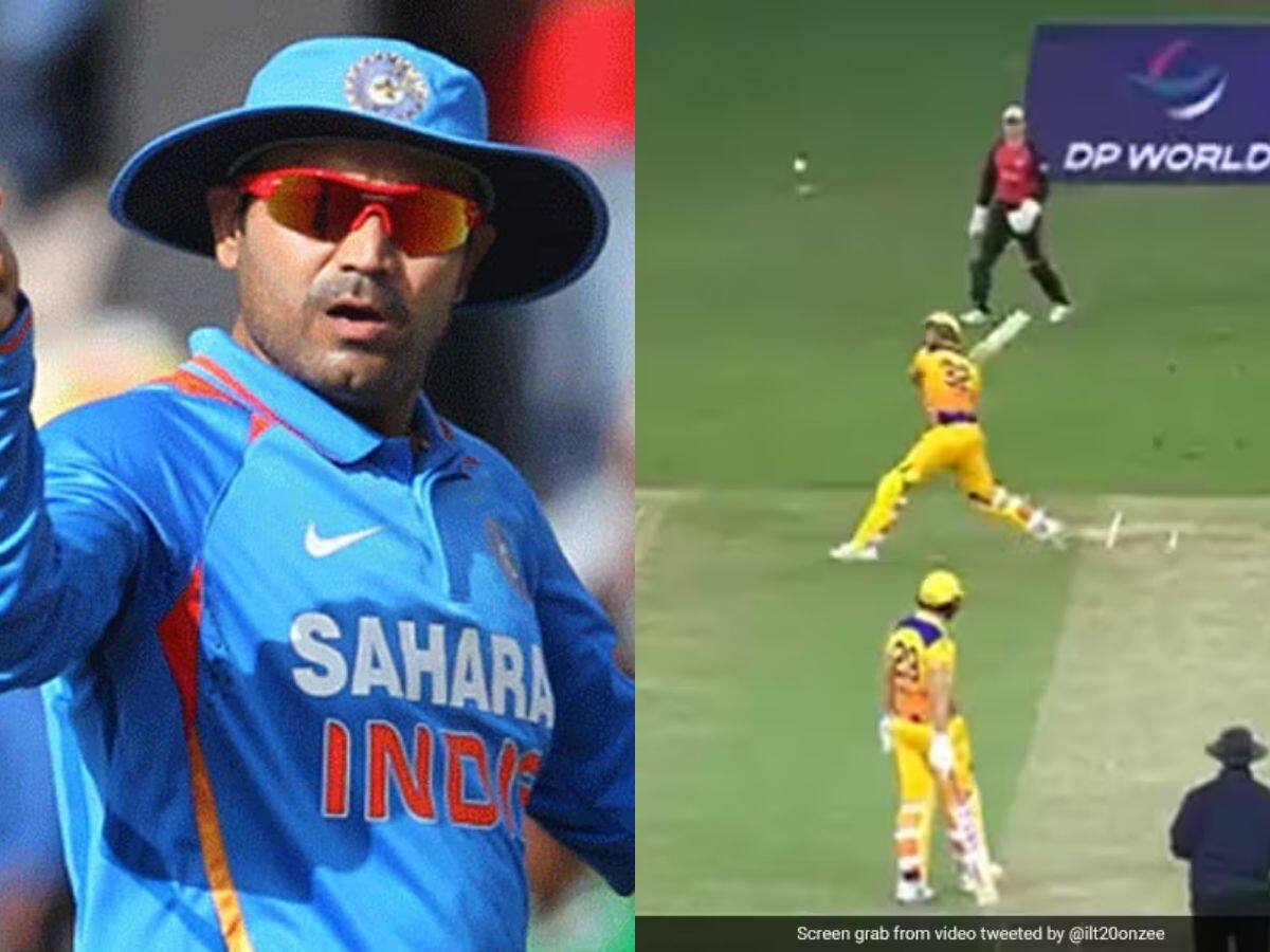 ILT20 League: Virender Sehwag's Hilarious Remark On Sheldon Cottrell's Delivery Goes Viral